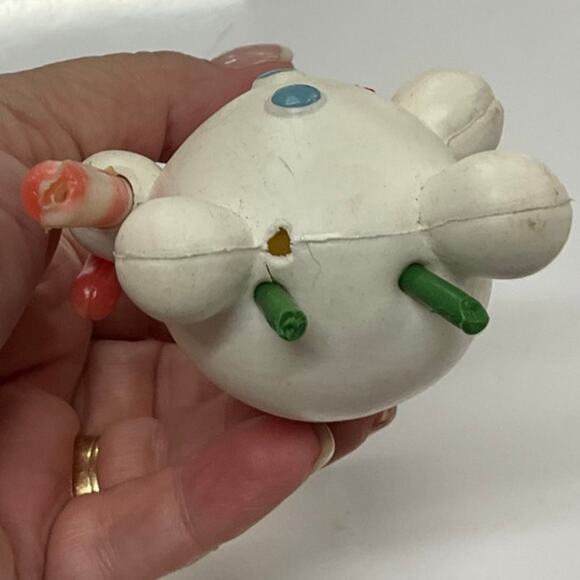 Vintage Snowman Table Top Figurine 50's Blow Mold 4.5" Hard Plastic Stand Alone - Picture 7 of 8